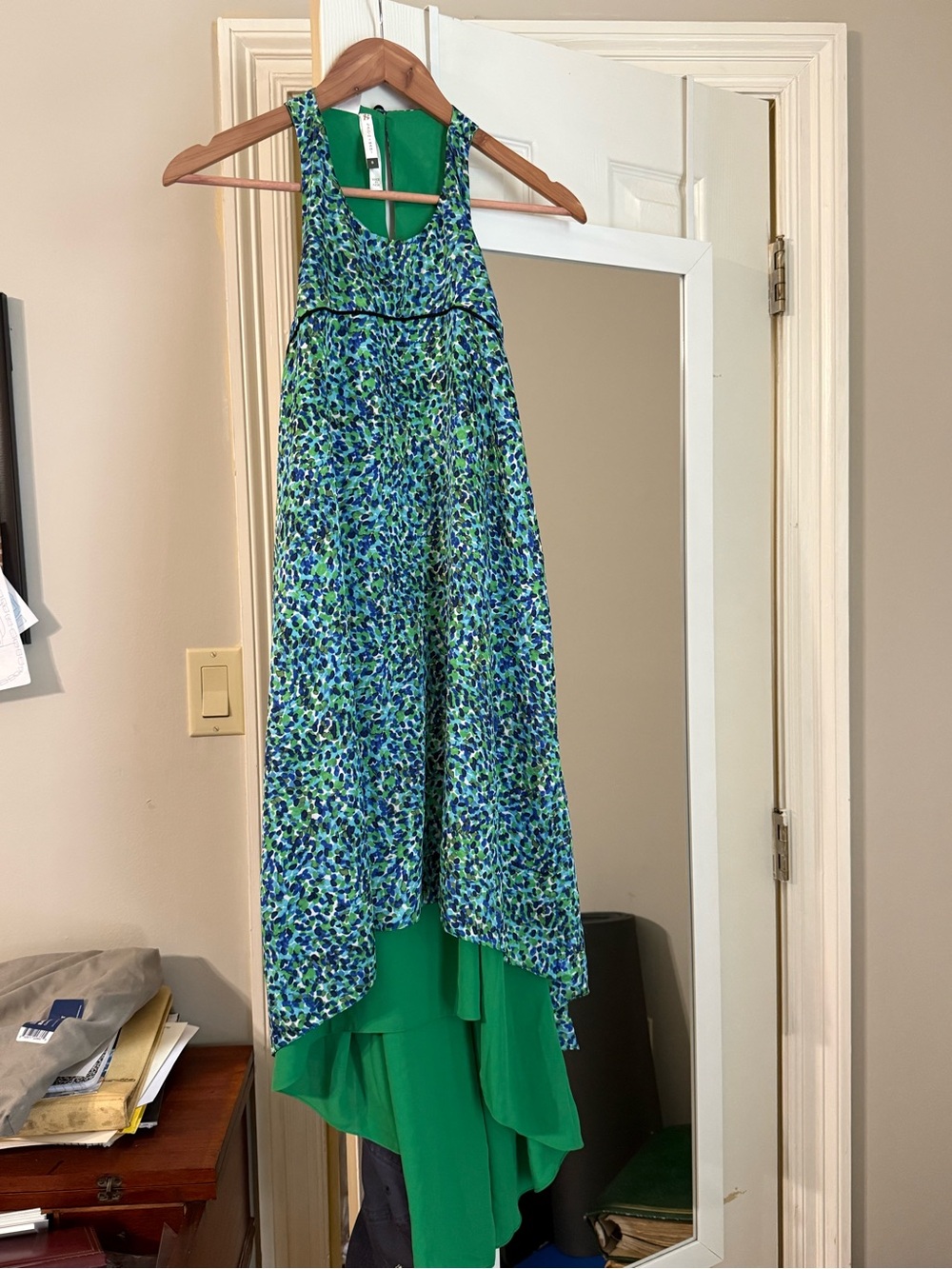 Sachin + Babi Green and Blue Floral High-Low Maxi Dress